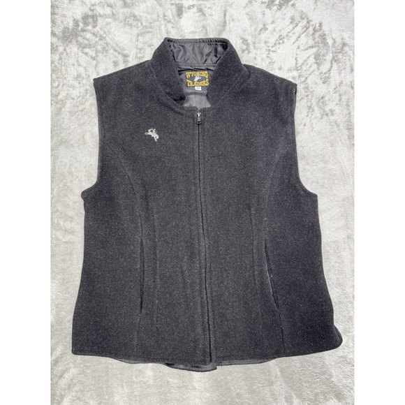 Wyoming Traders Jackets & Blazers - Wyoming Traders Vest Womens Medium Black 100% Wool Full Zip Western Riding Work